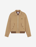  HARRINGTON JACKET IN TECHNICAL COTTON GABARDINEWITH BOLD FOX HEAD PATCH