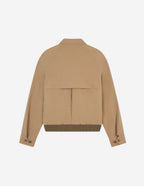  HARRINGTON JACKET IN TECHNICAL COTTON GABARDINEWITH BOLD FOX HEAD PATCH
