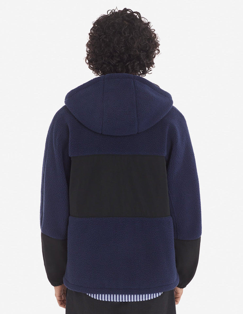  COLOR-BLOCK POLAR FLEECE BLOUSON WITH COLLEGE PATCH