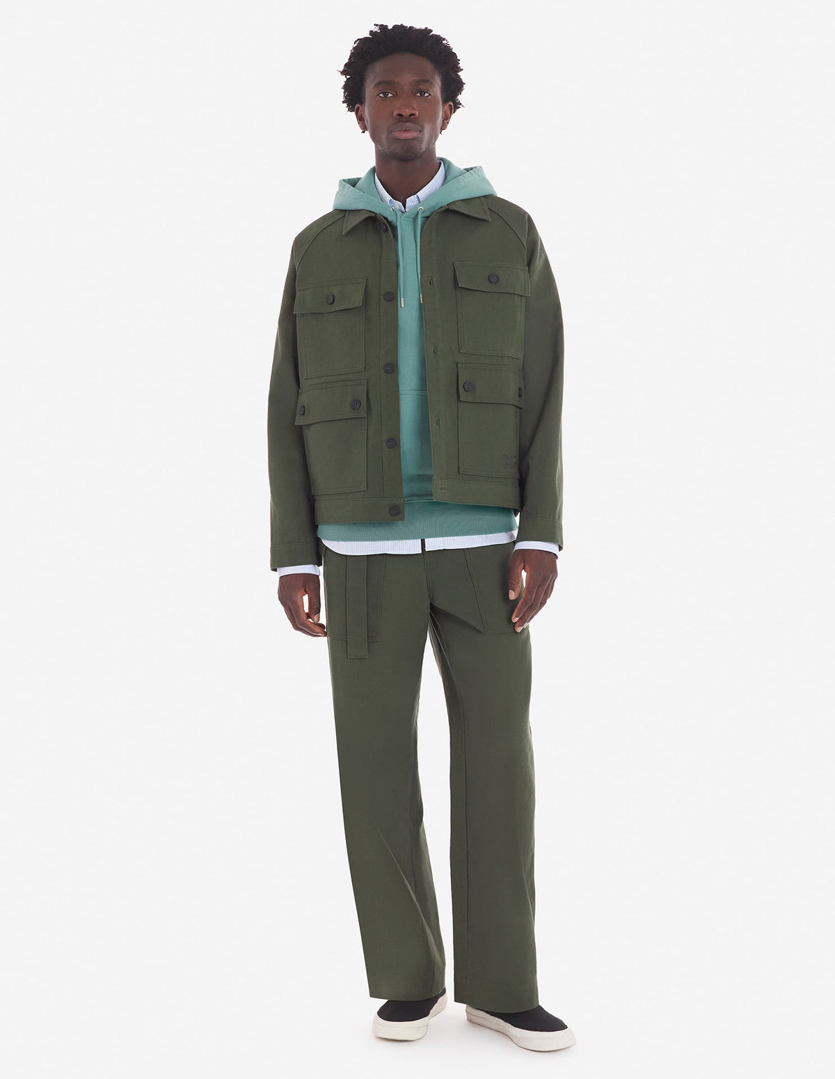  WORKWEAR JACKET IN COTTON TWILL WITH LOGO HANDWRITING