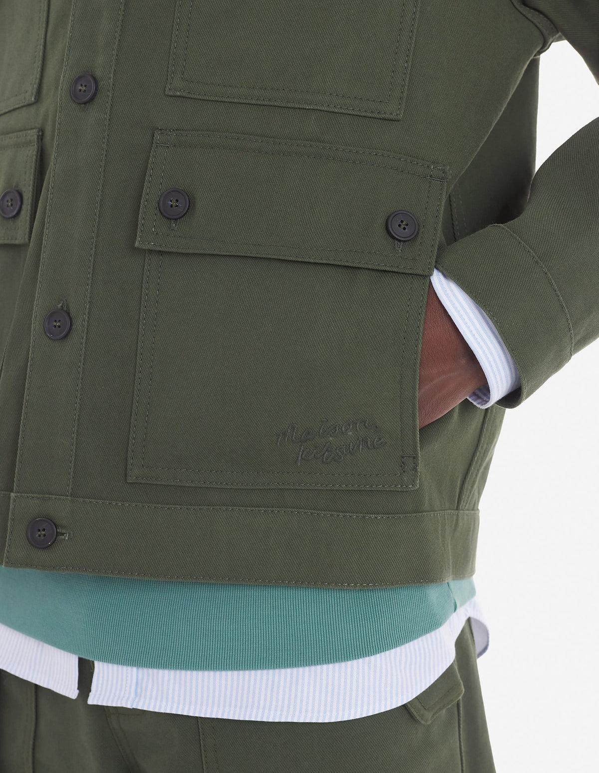 WORKWEAR JACKET IN COTTON TWILL WITH LOGO HANDWRITING