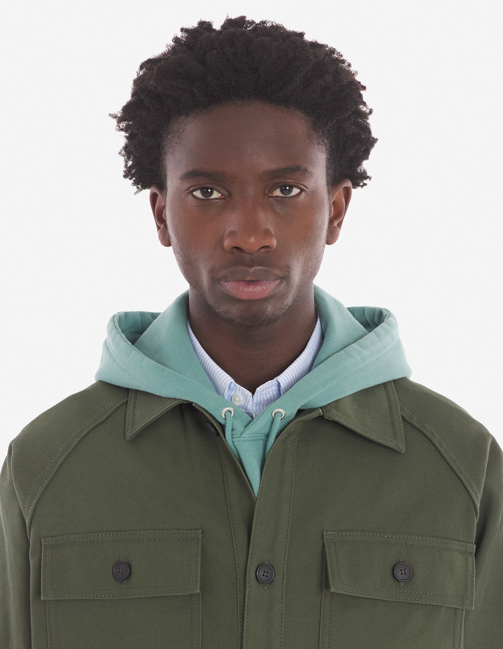  WORKWEAR JACKET IN COTTON TWILL WITH LOGO HANDWRITING