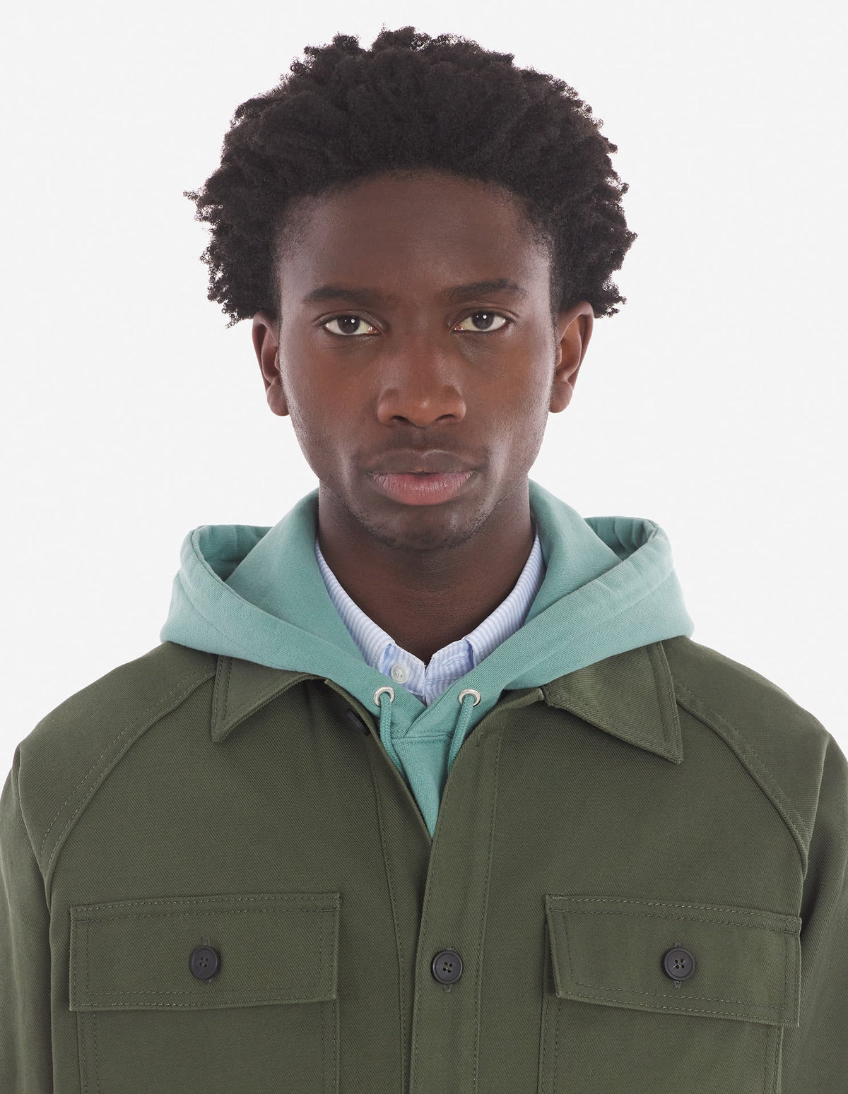  WORKWEAR JACKET IN COTTON TWILL WITH LOGO HANDWRITING