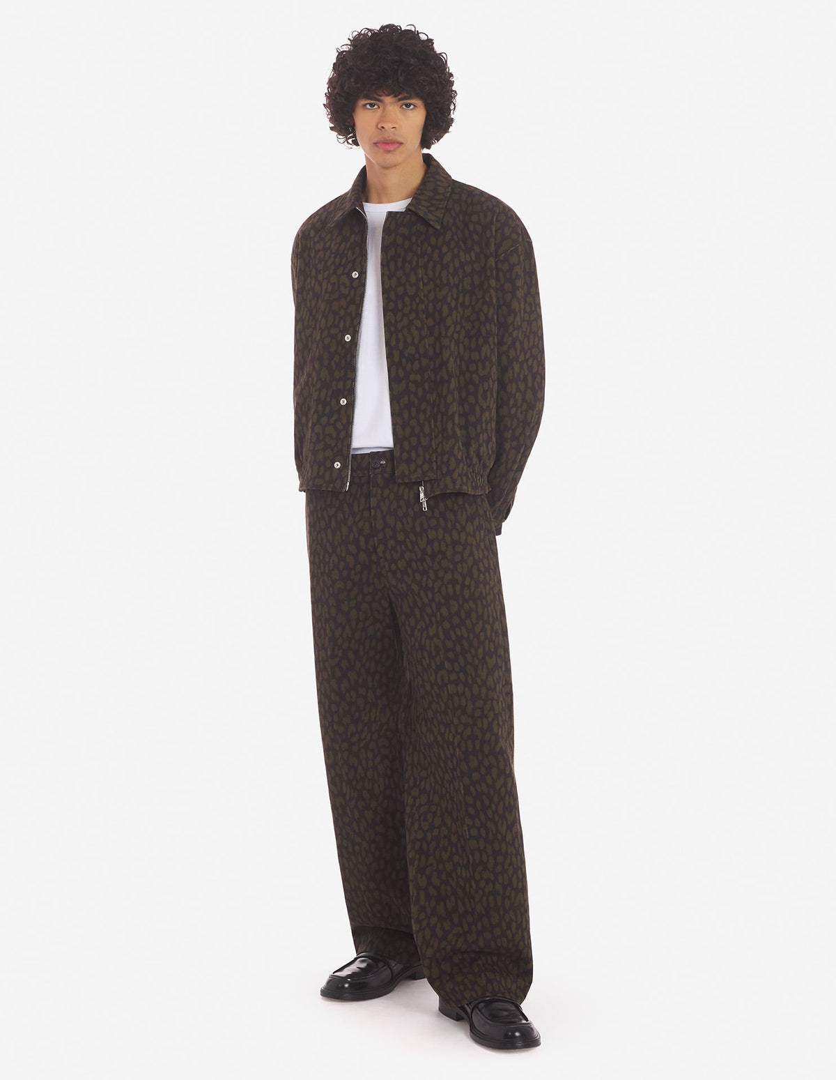  TAILORED BLOUSON IN LEOPARD PRINTED CANVAS