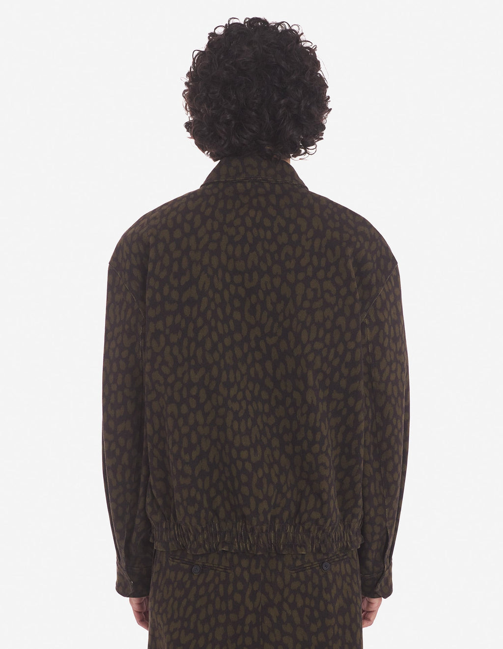  TAILORED BLOUSON IN LEOPARD PRINTED CANVAS
