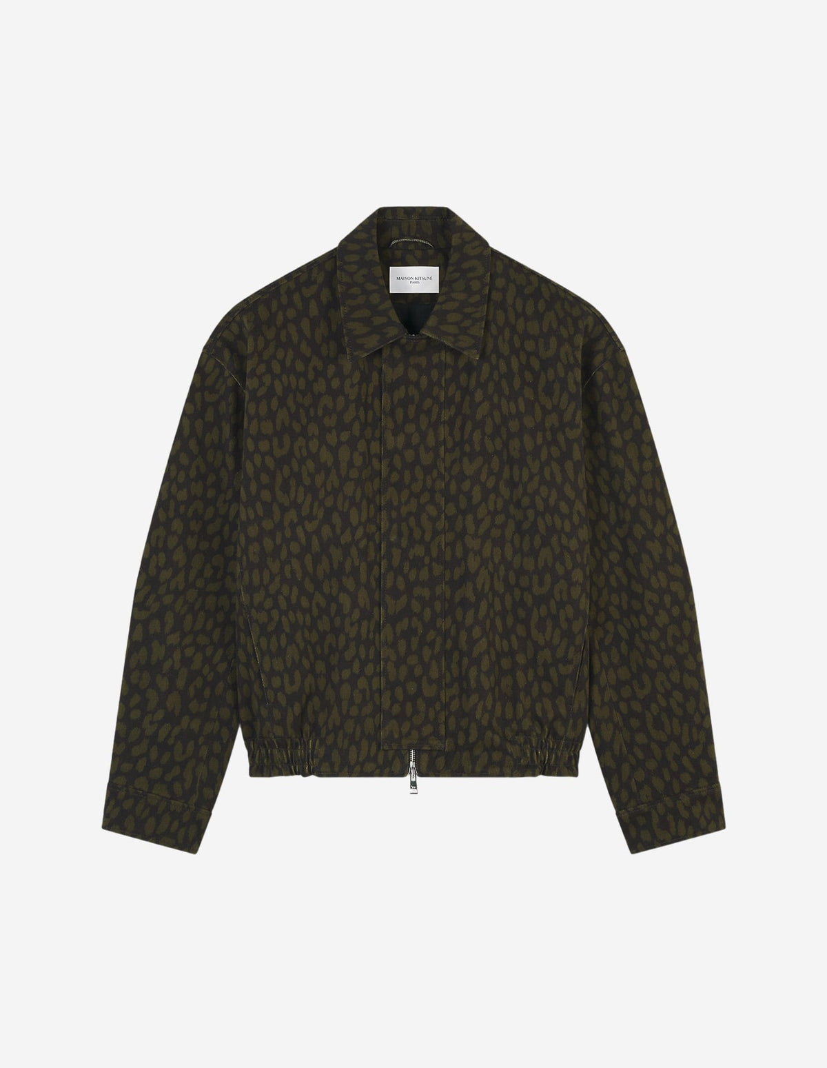  TAILORED BLOUSON IN LEOPARD PRINTED CANVAS