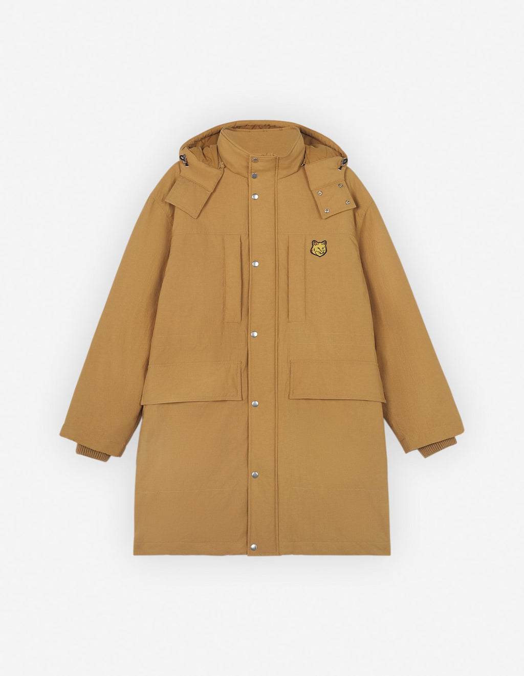  HODDED PADDED PARKA IN NYLON WITH TONAL FOX HEAD P