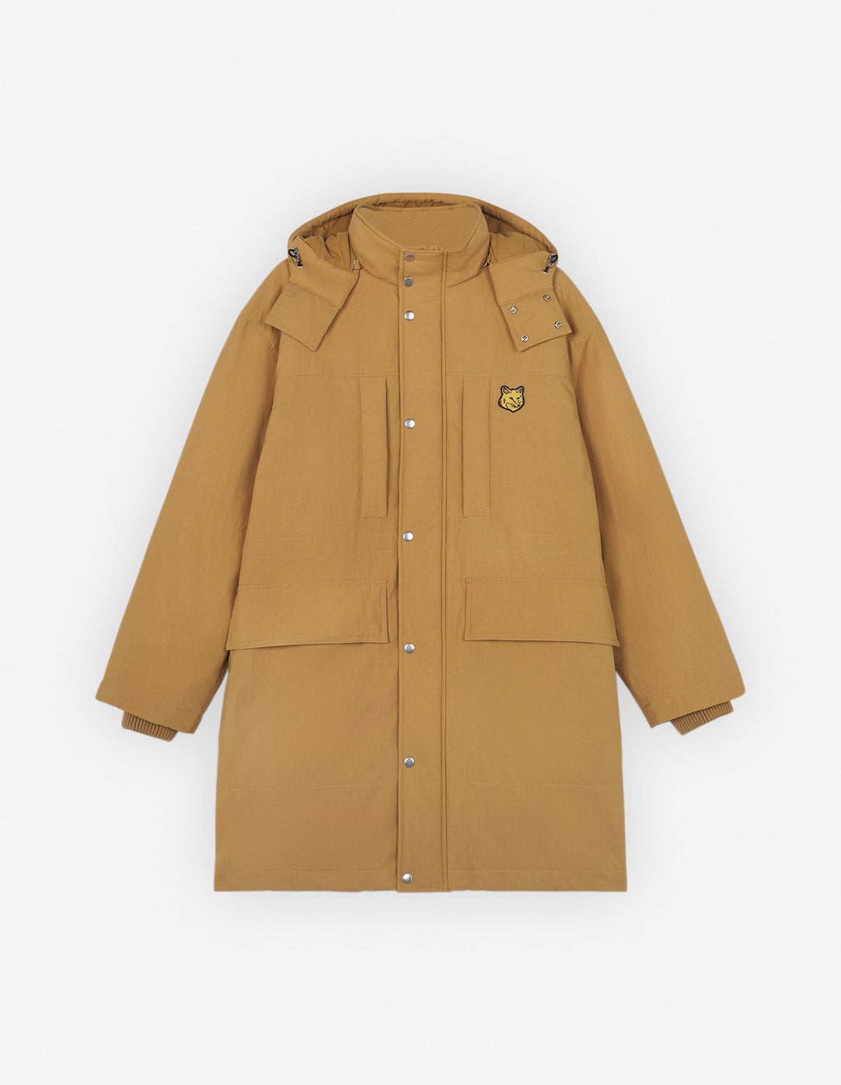 HODDED PADDED PARKA IN NYLON WITH TONAL FOX HEAD P