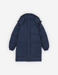  HOODED LONG PUFFER IN NYLON WITH BOLD FOX HEAD PATCH