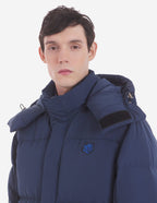  HOODED LONG PUFFER IN NYLON WITH BOLD FOX HEAD PATCH