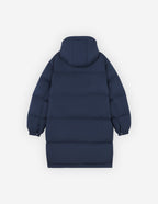  HOODED LONG PUFFER IN NYLON WITH BOLD FOX HEAD PATCH
