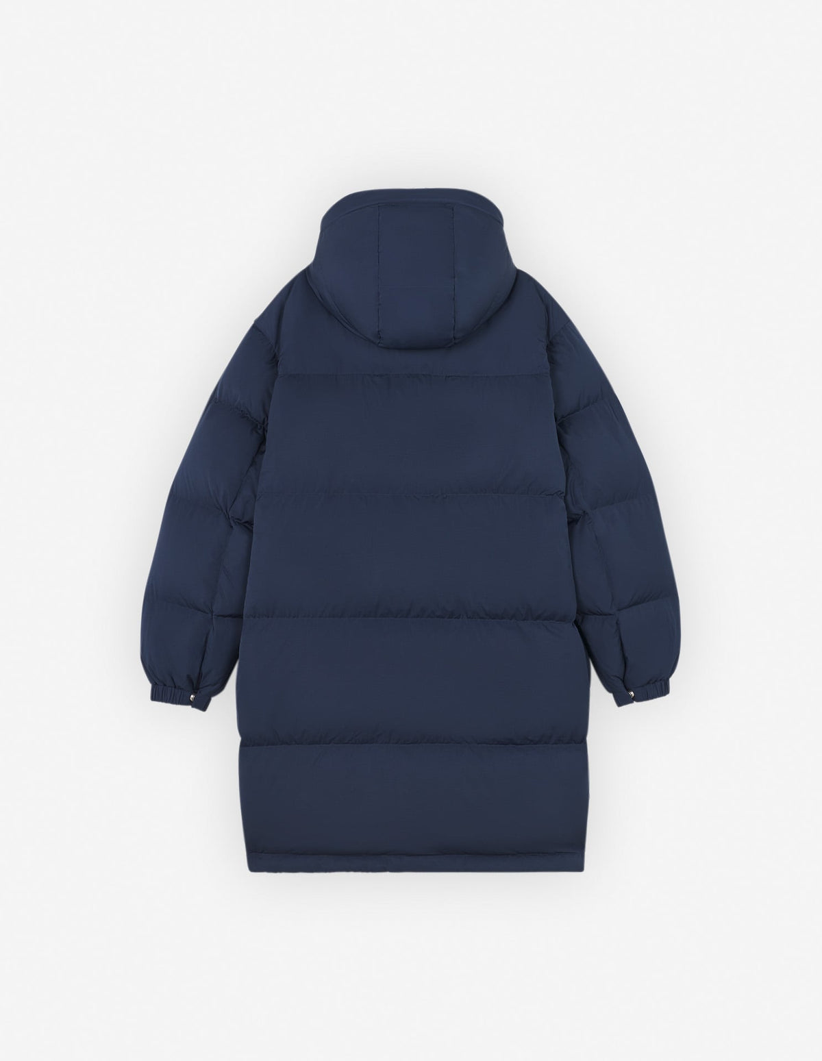  HOODED LONG PUFFER IN NYLON WITH BOLD FOX HEAD PATCH