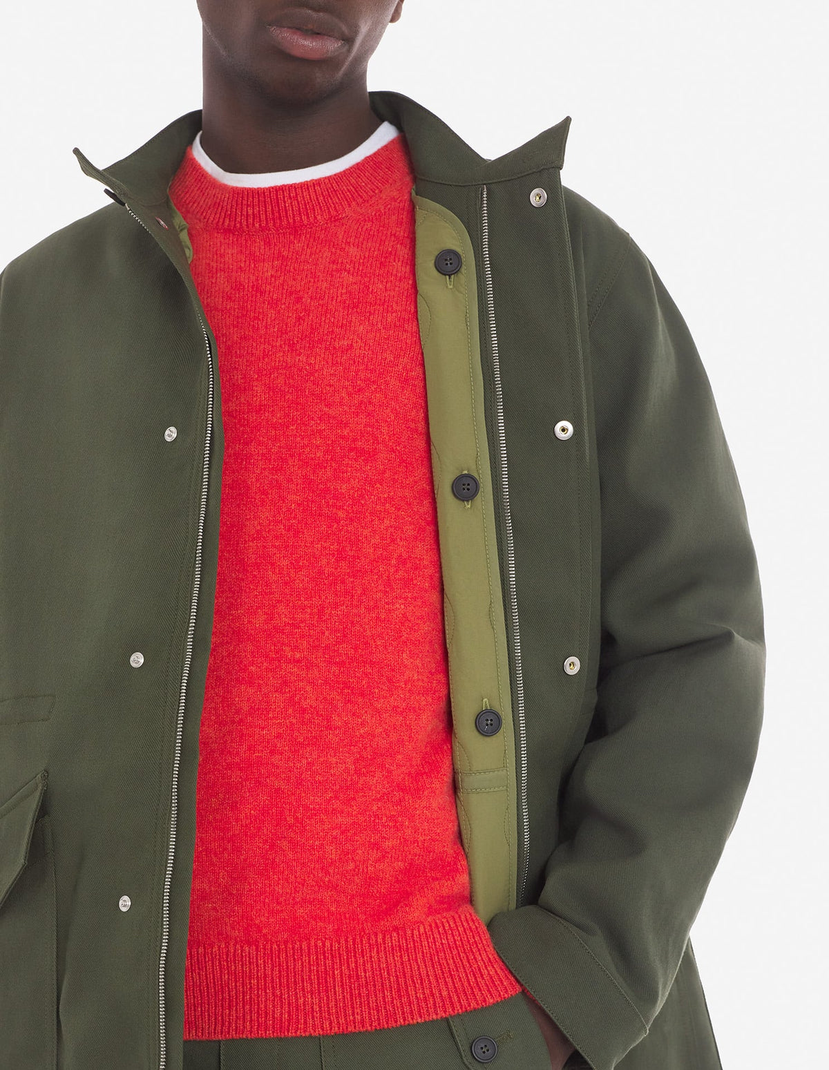  MILITARY PARKA WITH DETACHABLE LINING IN WASHED CO