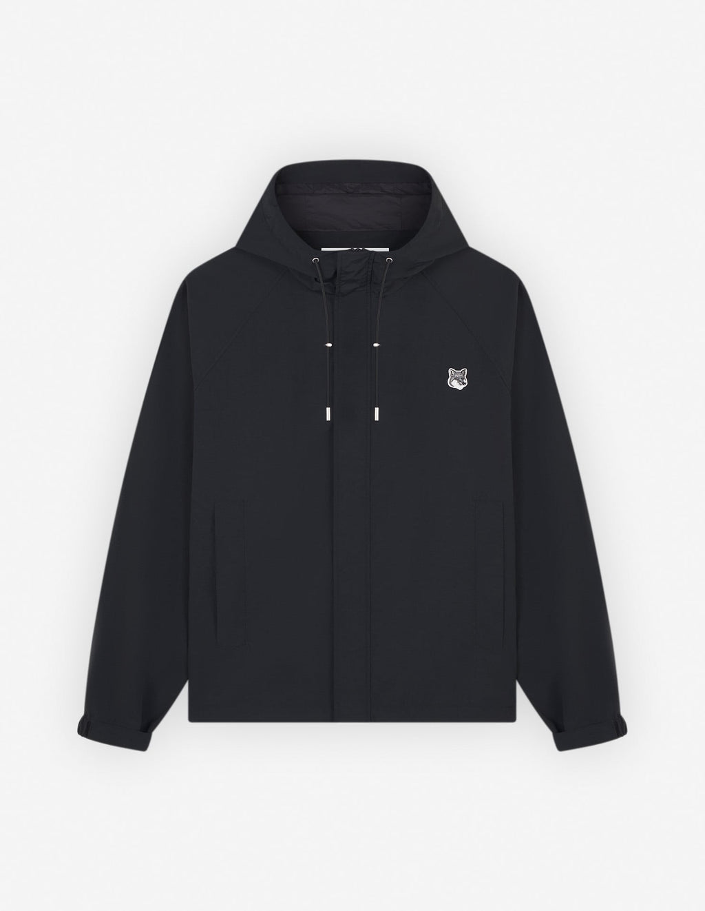  HOODED WINDBREAKER IN NYLON WITH GREY FOX HEAD PATCH