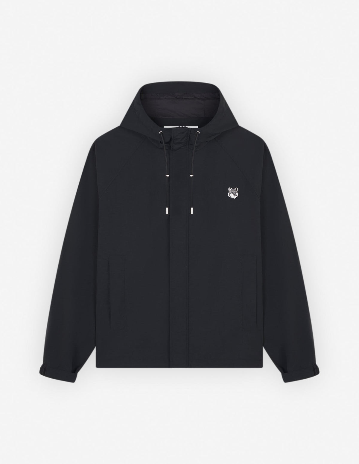  HOODED WINDBREAKER IN NYLON WITH GREY FOX HEAD PATCH