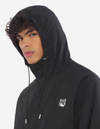  HOODED WINDBREAKER IN NYLON WITH GREY FOX HEAD PATCH