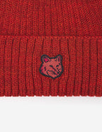  BOLD FOX HEAD PATCH RIBBED BEANIE
