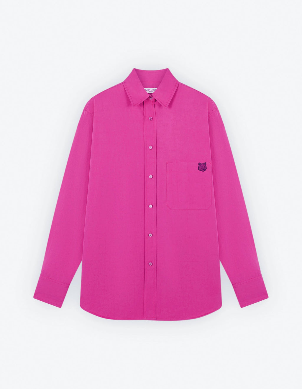  CASUAL SHIRT WITH CHEST POCKET AND BOLD FOX HEAD PATCH IN COTTON POPLIN