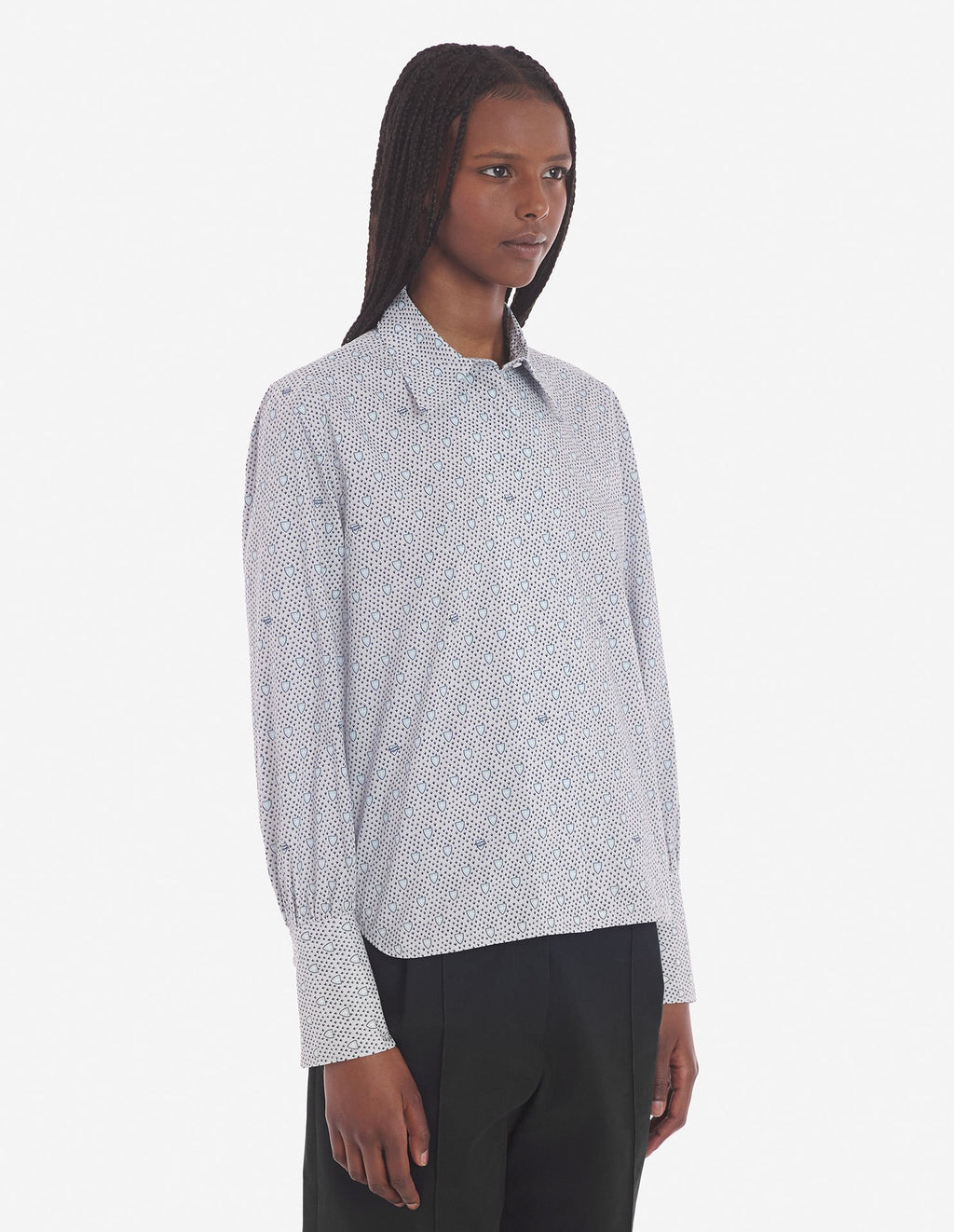  BOXY SHIRT WITH CONCEALED PLACKET IN SHIELD PRINT
