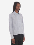  BOXY SHIRT WITH CONCEALED PLACKET IN SHIELD PRINT