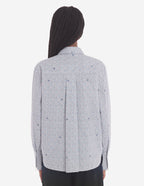  BOXY SHIRT WITH CONCEALED PLACKET IN SHIELD PRINT