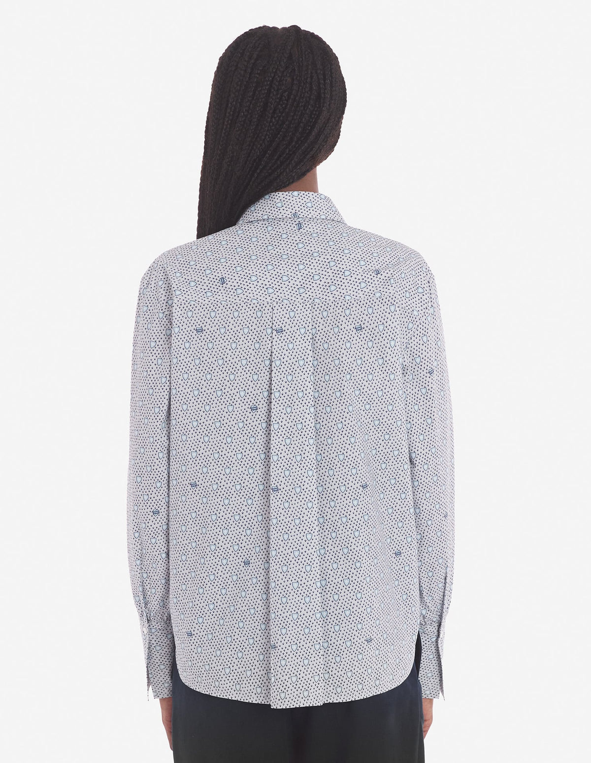  BOXY SHIRT WITH CONCEALED PLACKET IN SHIELD PRINT