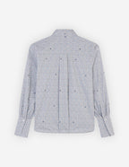  BOXY SHIRT WITH CONCEALED PLACKET IN SHIELD PRINT