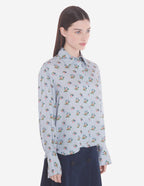  BOXY SHIRT WITH CONCEALED PLACKET IN FLORAL PRINT