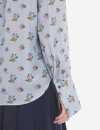  BOXY SHIRT WITH CONCEALED PLACKET IN FLORAL PRINT