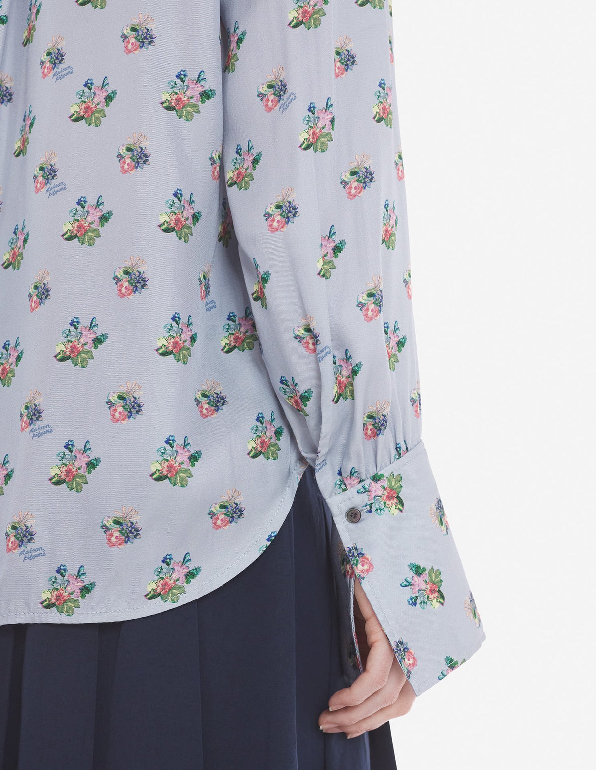  BOXY SHIRT WITH CONCEALED PLACKET IN FLORAL PRINT