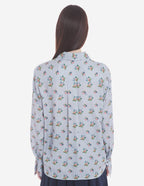  BOXY SHIRT WITH CONCEALED PLACKET IN FLORAL PRINT