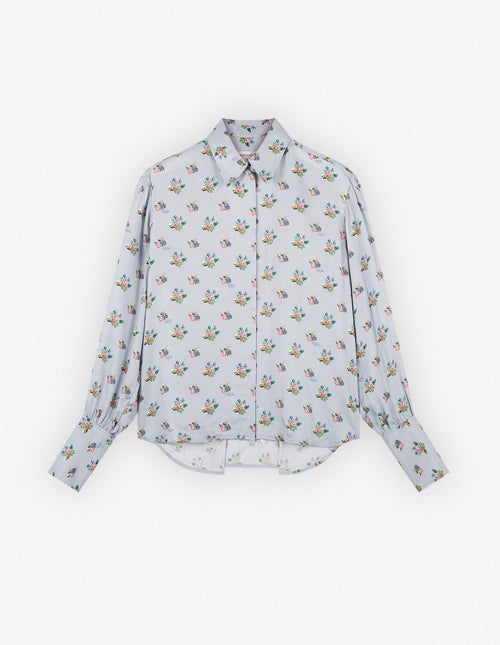  BOXY SHIRT WITH CONCEALED PLACKET IN FLORAL PRINT