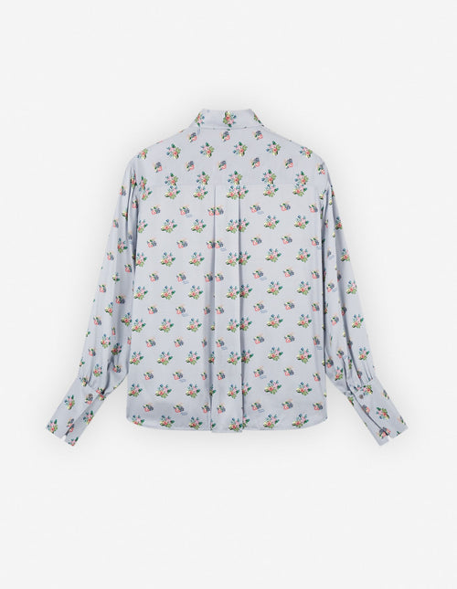  BOXY SHIRT WITH CONCEALED PLACKET IN FLORAL PRINT