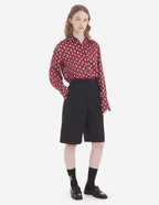  BOXY SHIRT WITH CONCEALED PLACKET IN FLORAL STRIPE