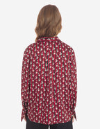  BOXY SHIRT WITH CONCEALED PLACKET IN FLORAL STRIPE