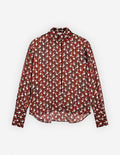  BOXY SHIRT WITH CONCEALED PLACKET IN FLORAL STRIPE