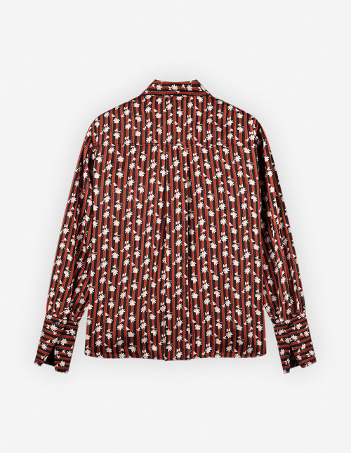  BOXY SHIRT WITH CONCEALED PLACKET IN FLORAL STRIPE