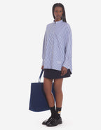  OVERSIZE SHIRT IN STRIPED COTTON WITH LOGO HANDWRI