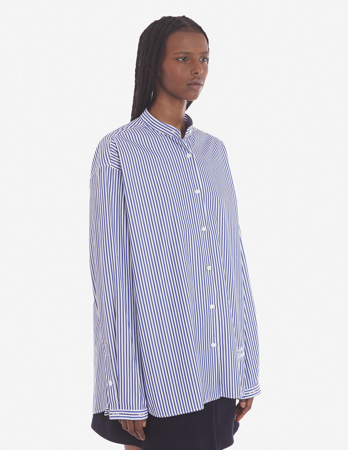  OVERSIZE SHIRT IN STRIPED COTTON WITH LOGO HANDWRI
