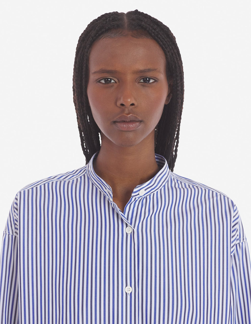  OVERSIZE SHIRT IN STRIPED COTTON WITH LOGO HANDWRI