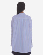  OVERSIZE SHIRT IN STRIPED COTTON WITH LOGO HANDWRI