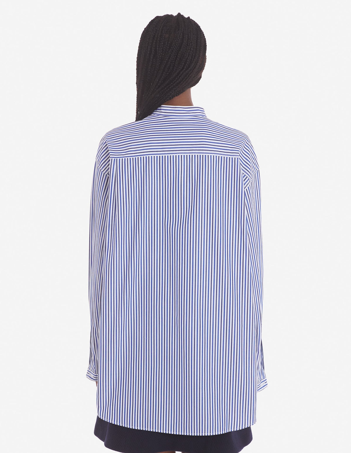 OVERSIZE SHIRT IN STRIPED COTTON WITH LOGO HANDWRI