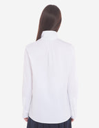  SCARF L/S BLOUSE WITH GATHERING DETAILS IN COTTON
