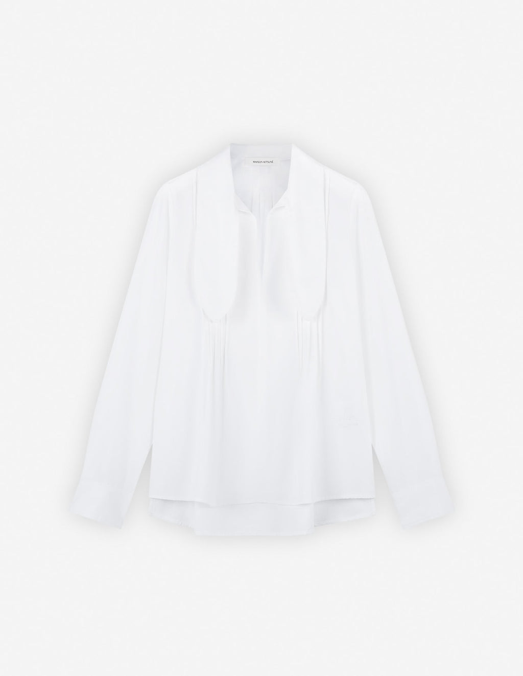  SCARF L/S BLOUSE WITH GATHERING DETAILS IN COTTON