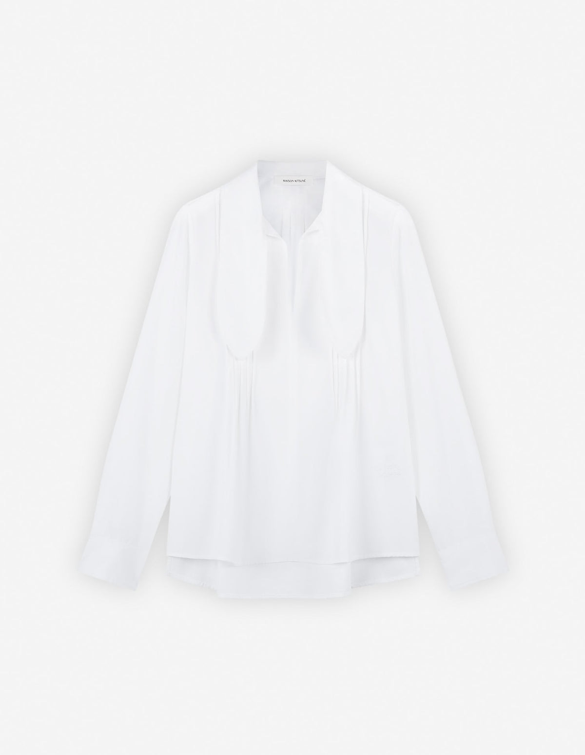  SCARF L/S BLOUSE WITH GATHERING DETAILS IN COTTON