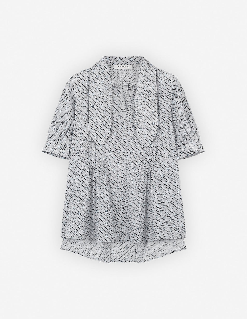  SCARF BLOUSE IN SHIELD PRINTED COTTON POPLIN