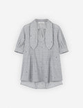  SCARF BLOUSE IN SHIELD PRINTED COTTON POPLIN