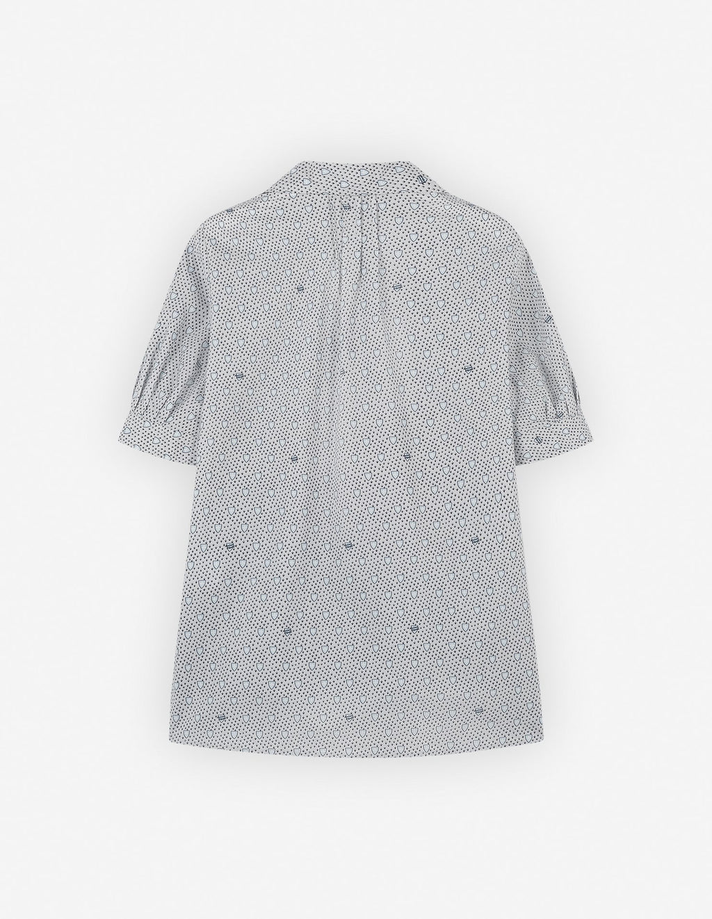  SCARF BLOUSE IN SHIELD PRINTED COTTON POPLIN