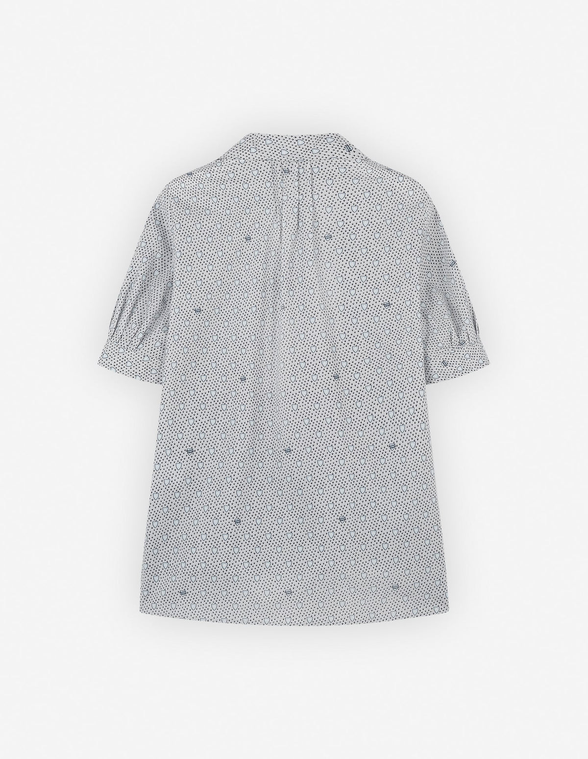 SCARF BLOUSE IN SHIELD PRINTED COTTON POPLIN