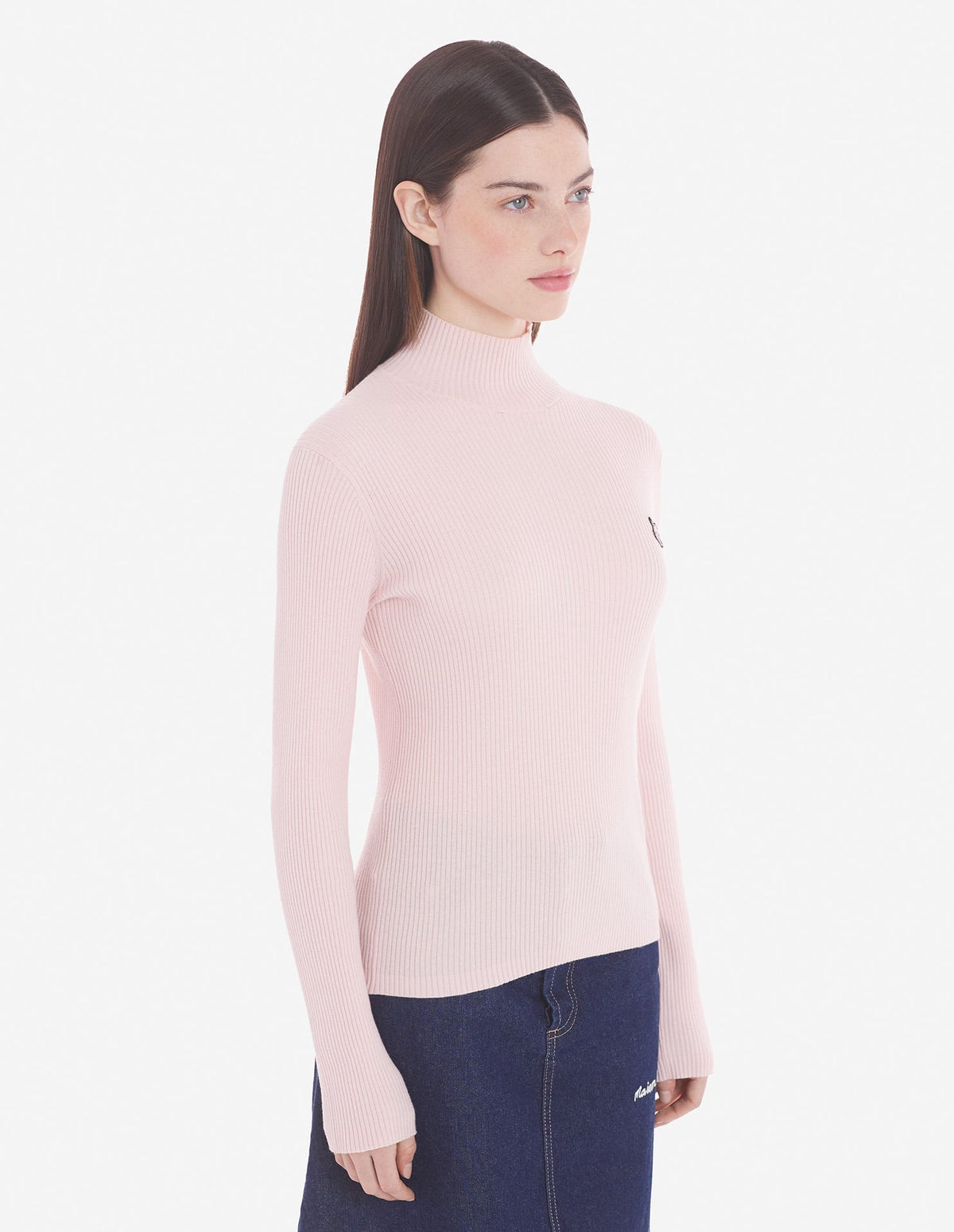  BOLD FOX HEAD PATCH FINE RIBBED TURTLENECK